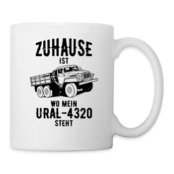 Zuhause ist wo mein ural 4320 steht Fahrer - Tasse - Weiß - Rechts