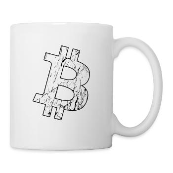 Bitcoin BTC logo white grunge effect - Mug - white - Right
