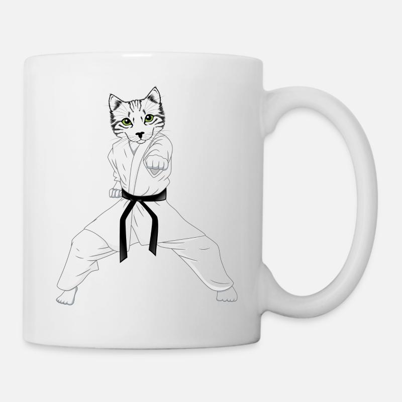 Katze Karate Kampfkunst Taekwondo - Tasse - Weiß