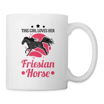 Cette fille aime son cheval frison frison - Mug blanc - blanc - Droite