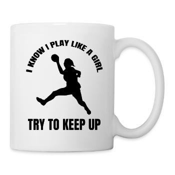 Frauenhandball Handballerin Damen Handball Mädchen - Tasse - Weiß - Rechts