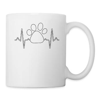 Battement de cœur de patte de chien - Mug blanc - blanc - Droite