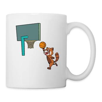 Comic Roter Panda spielt Basketball - Tasse - Weiß - Rechts
