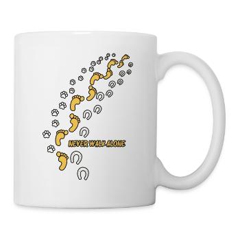 Drôle Ne jamais marcher seul Chien Amoureux Chiens Empreintes de pas - Mug blanc - blanc - Droite