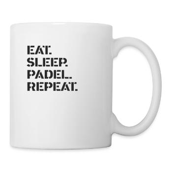 Padel Tennis - eat sleep padel repeat - Tasse - Weiß - Rechts
