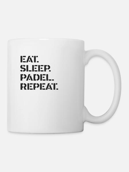 Padel Tennis - eat sleep padel repeat - Tasse - Weiß