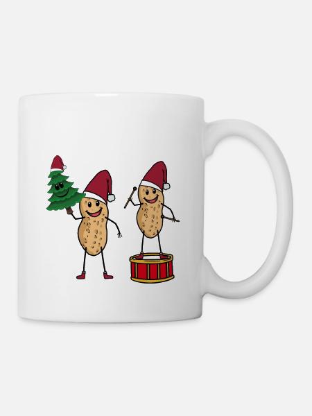 Weihnachtsmann Erdnuss Tannenbaum Xmas Christmas - Tasse - Weiß