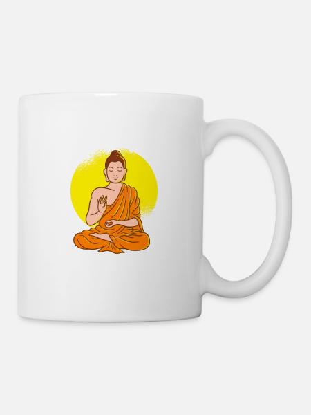 Meditierender Buddha-Statue Buddha - Tasse - Weiß