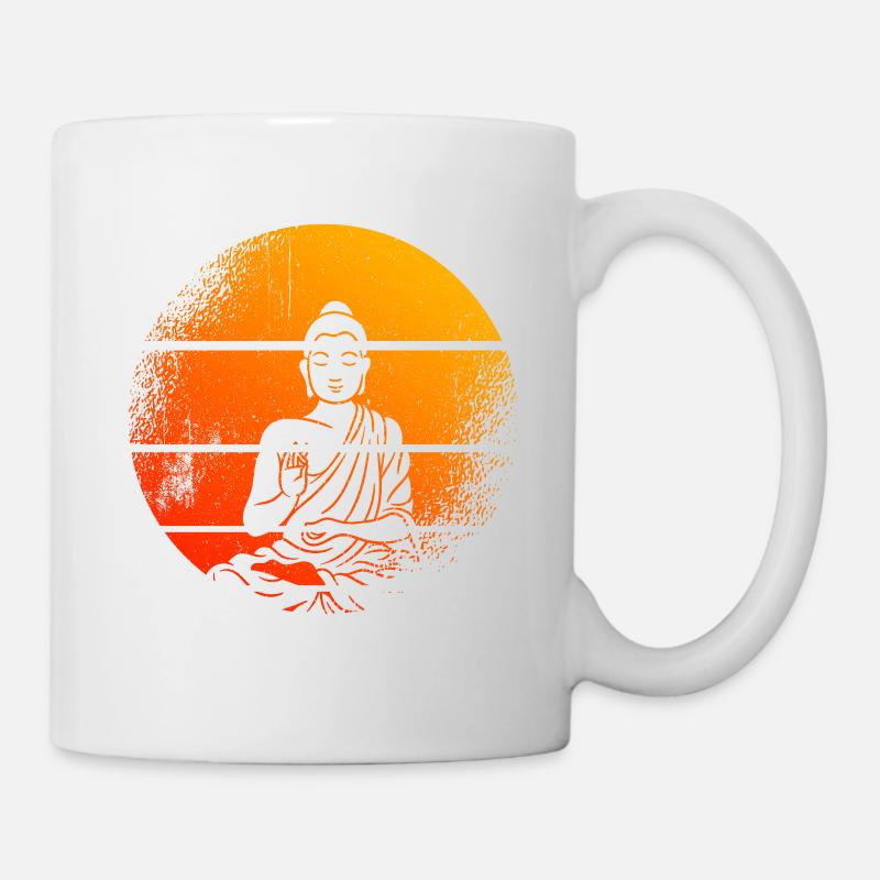 Méditation Bouddha statue Bouddha - Mug blanc - blanc