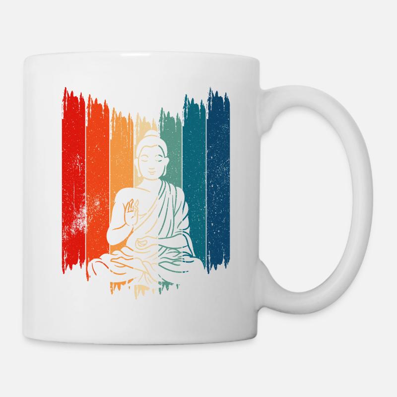 Bouddha méditatif Bouddha vintage - Mug blanc - blanc