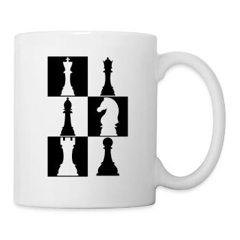 Schach Schachspieler Schachfiguren Schachbrett - Tasse - Weiß - Rechts