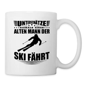 Skieur Old Man Round Anniversaire - Mug blanc - blanc - Droite