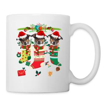 Ugly Christmas Sweater Jack Russell Terrier Hund - Tasse - Weiß - Rechts