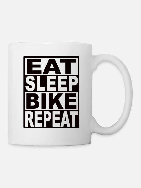 Eat Sleep Bike Repeat - Tasse - Weiß