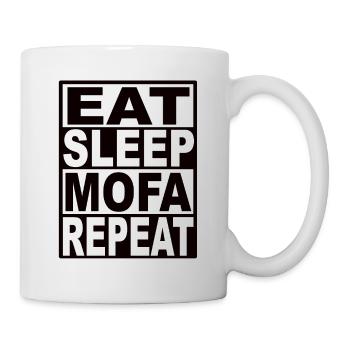 Manger Sleep Cyclomoteur Répéter - Mug blanc - blanc - Droite