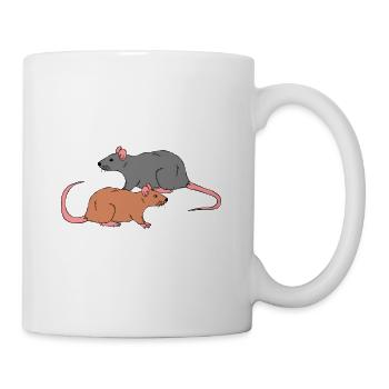 Jours de rats avec des rats - Mug blanc - blanc - Droite