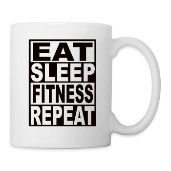 Eat Sleep Fitness Repeat - Tasse - Weiß - Rechts
