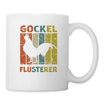 Gockel Flüsterer Hahn Huhn Bauer Landwirt Spruch - Tasse - Weiß - Rechts