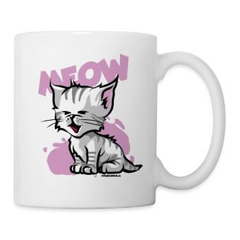 Mignon Chat Chat Chat Bande Dessinée Dessin Animé - Mug blanc - blanc - Droite