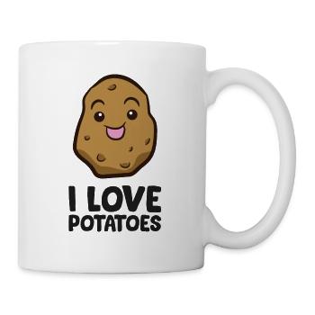 Ich liebe Kartoffeln - Tasse - Weiß - Rechts