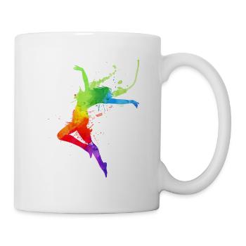 happy dancing girl - Tasse - Weiß - Rechts