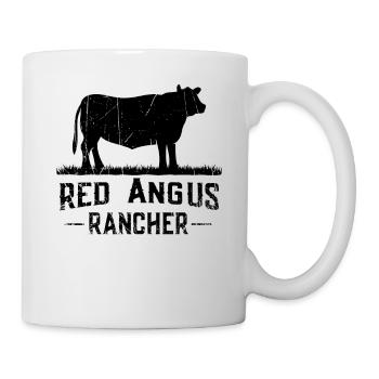 Red Angus Rancher - Kuhbauer - Tasse - Weiß - Rechts
