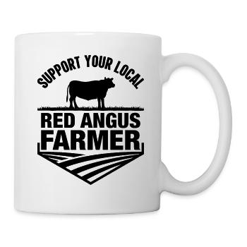 Soutenez votre red angus farmer sur place - Mug blanc - blanc - Droite