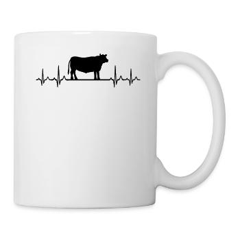 Pouls ECG cardiaque - Red Angus - Mug blanc - blanc - Droite