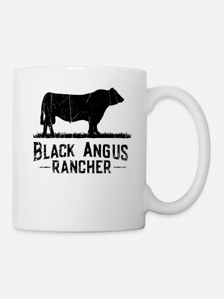 Black Angus Rancher - Kuhbauer - Tasse - Weiß