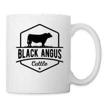 Cow farmer - Black Angus cattle - Mug - white - Right