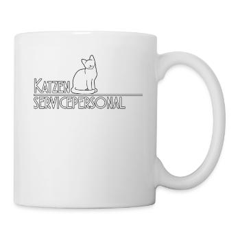 Katzen Servicepersonal Katzenfreund süßes Katzen - Tasse - Weiß - Rechts