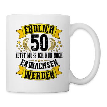 50. Geburtstag Mann 50.Ehrentag 50. Jubiläum Fun - Tasse - Weiß - Rechts
