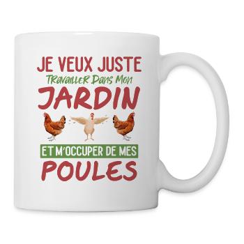 Jardin Poules Humour Jardinage Retraite Cadeau - Mug blanc - blanc - Droite