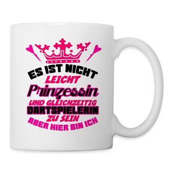 Prinzessin Dartscheibe & Dartpfeile Dart - Tasse - Weiß - Rechts