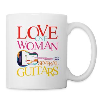 Love one woman and several guitars - Mug - white - Right