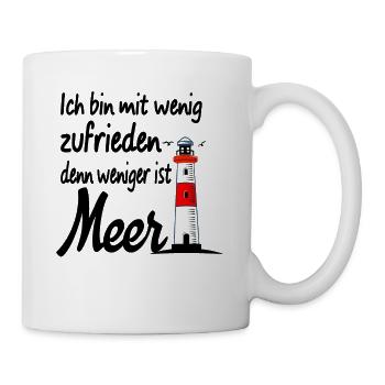 Meer Ostsee Nordsee Spruch Strand Leuchtturm - Tasse - Weiß - Rechts