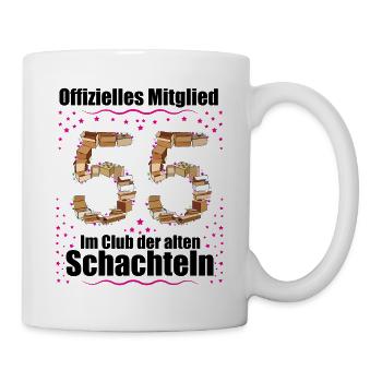 55. Geburtstag Geschenk Frauen lustig 55 Jahre - Tasse - Weiß - Rechts