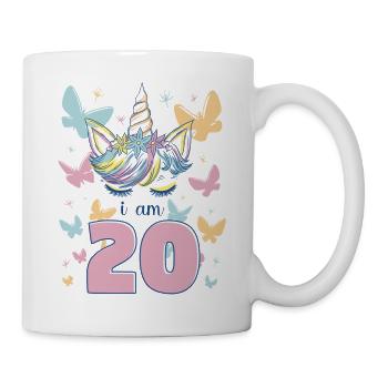 Unicorn I Am 20 Years Butterflies Birthday - Mug - white - Right