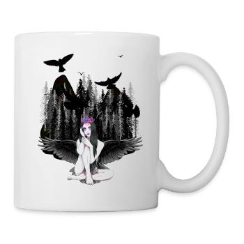 Fantasy Horror Halloween Vampir Engel Dark - Tasse - Weiß - Rechts