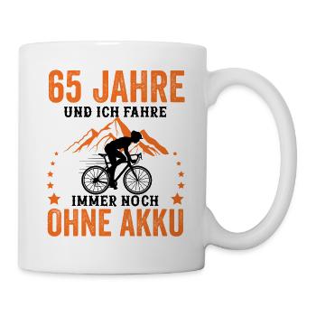 65 Geburtstag 65 Ehrentag 65 Jubiläum Radsport - Tasse - Weiß - Rechts