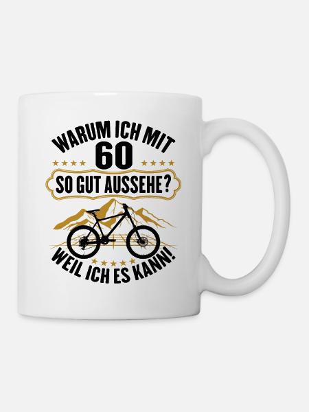 60 Geburtstag 60 Ehrentag 60 Jubiläum Fahrrad - Tasse - Weiß