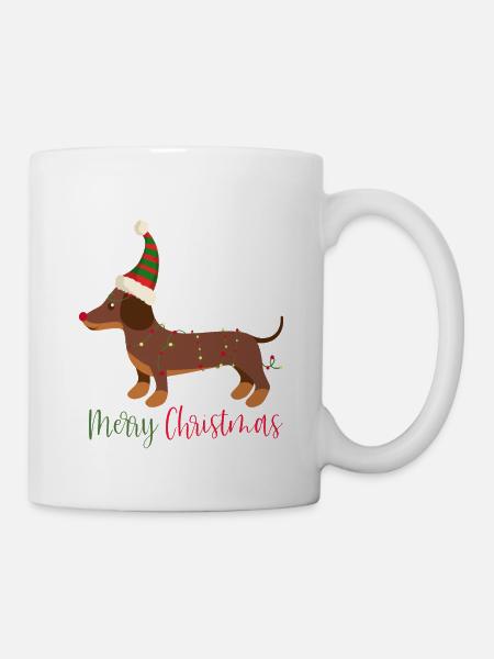 Teckel, Teckel, Noël, Noël, Noël - Mug blanc - blanc