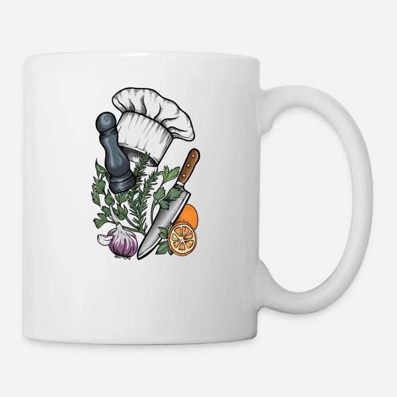 Cuisinier I Épices Cuisine Toque de chef Motif - Mug blanc - blanc