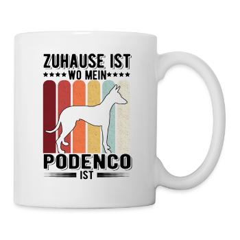 Zuhause ist wo mein Podenco ist Ibizan Hound - Tasse - Weiß - Rechts