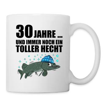 Anglergeschenk zum 30 Geburtstag 30 Ehrentag - Tasse - Weiß - Rechts