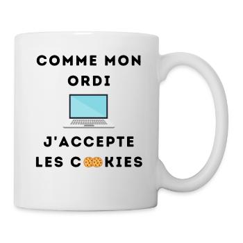 Comme mon ordi j'accepte les cookies - Mug blanc - blanc - Droite