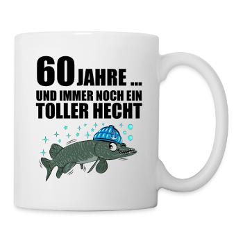 Anglergeschenk zum 60 Geburtstag 60 Ehrentag - Tasse - Weiß - Rechts