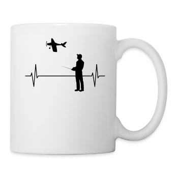 RC Modèle d’avion Flight Heartbeat Line Cadeau - Mug blanc - blanc - Droite