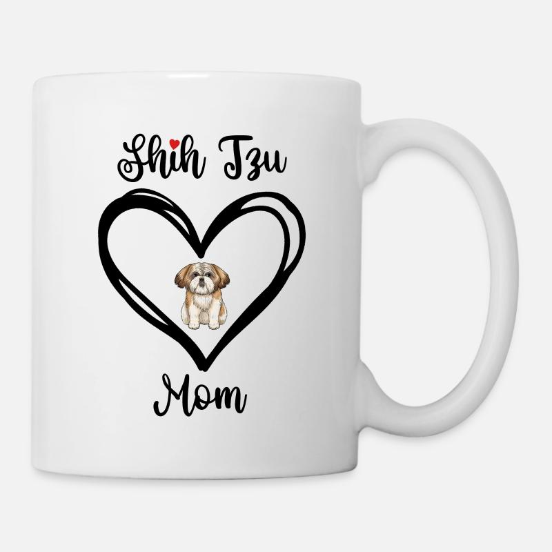 Shih Tzu Mama z Sercem Shih Tzu Mama - Kubek - biały