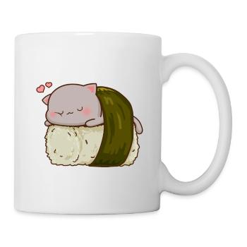 Mignon Sushi Chat Japonais Drôle Kawaii Kitty Amant - Mug blanc - blanc - Droite
